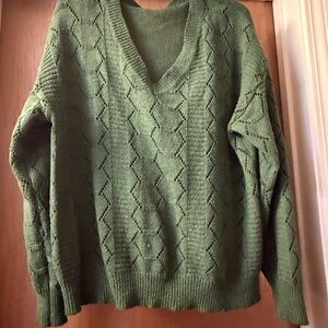 SHEIN Curve Forest Green Knit Top